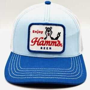 Hamm's Bear Patch Trucker Hat Blue American Needle Hat